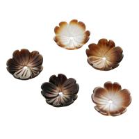 Muschel Perlkappen, Blume, braun, 10x10x2.5mm, Bohrung:ca. 1mm, verkauft von PC