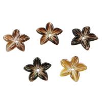 Muschel Perlkappen, Blume, gemischte Farben, 10x10x2mm, Bohrung:ca. 1mm, verkauft von PC
