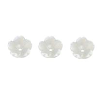 Shell Bead Cap, Flower, white Approx 1mm 