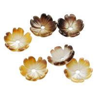 Muschel Perlkappen, Blume, zwei verschiedenfarbige, 8x8x2.5mm, Bohrung:ca. 1mm, verkauft von PC