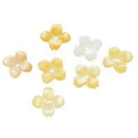 Muschel Perlkappen, Blume, gelb, 7x7x1.5mm, Bohrung:ca. 1mm, verkauft von PC