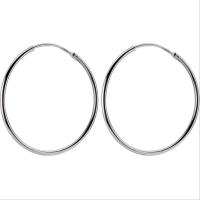 Brass Hoop Earring, plated, for woman, silver color 