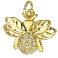 Cubic Zirconia Micro Pave Brass Pendant, Insect, fashion jewelry & DIY & micro pave cubic zirconia & for woman, golden Approx 3mm 