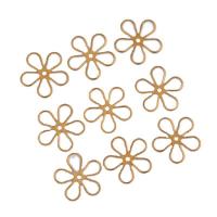 Brass Jewelry Pendants, Flower, hollow, golden Approx 