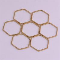 Brass Linking Ring, Hexagon, golden Approx 