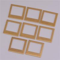 Brass Jewelry Pendants, Square, hollow, golden Approx 