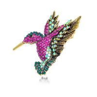 Bijoux broche en Zinc alliage , alliage de zinc, oiseau, Placage, avec strass, plus de couleurs à choisir Vendu par PC