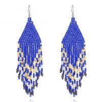 Fashion Fringe Earrings, Seedbead, with Iron, silver color plated, fashion jewelry 