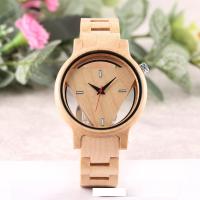 Women Wrist Watch, Wood, with Glass & Stainless Steel & Unisex & japanese movement & hollow, 42*18mm 