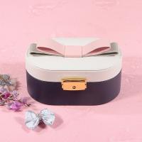 Multifunctional Jewelry Box, PU Leather, with Flocking Fabric, Double Layer & portable 