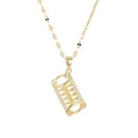 Sterling Silver Jewelry Necklace, 925 Sterling Silver, Abacus, plated, for woman & with rhinestone cm 