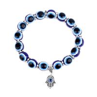Evil Eye Jewelry Bracelet, Resin, Evil Eye Hamsa, Unisex, mixed colors Approx 19 cm 
