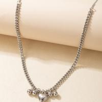 Zinc Alloy Necklace, for woman, silver color Approx 45 cm 