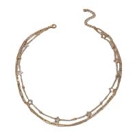 Zinc Alloy Necklace, plated, Unisex, golden .7 cm 