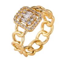Cubic Zirconia Micro Pave Brass Finger Ring, plated & micro pave cubic zirconia & for woman 5mm, US Ring 