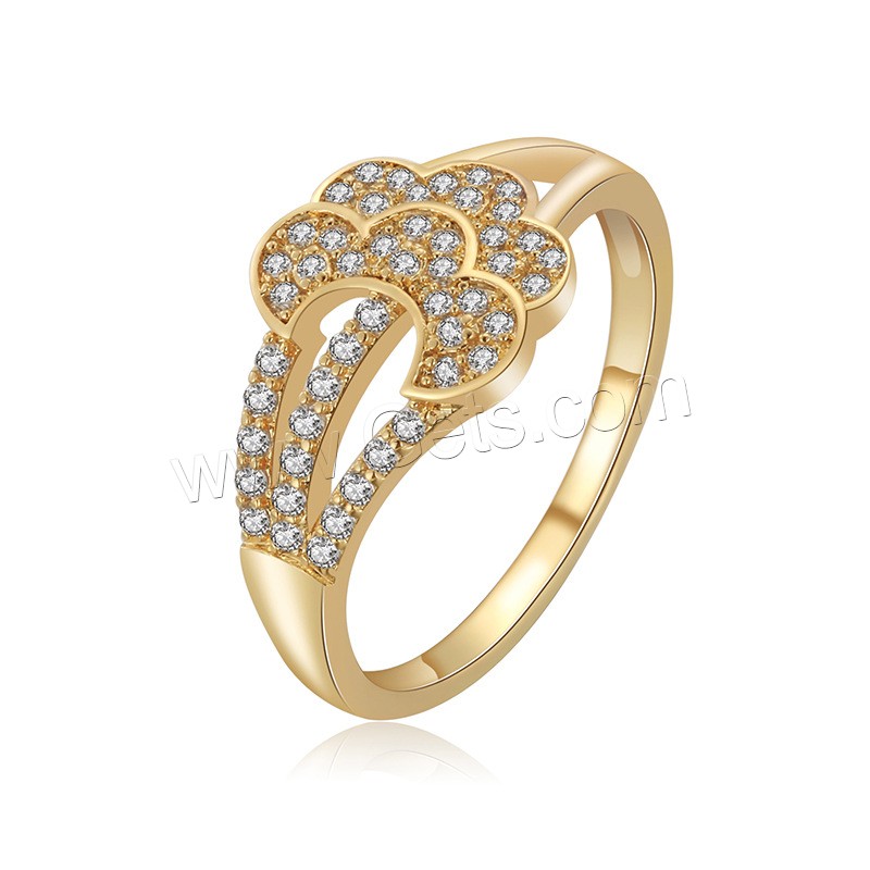 Cubic Zirconia Micro Pave Brass Finger Ring, Geometrical Pattern, plated, different size for choice & micro pave cubic zirconia & for woman, more colors for choice, US Ring Size:6-9, Sold By PC