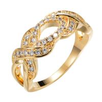 Cubic Zirconia Micro Pave Brass Finger Ring, Geometrical Pattern, plated & micro pave cubic zirconia & for woman US Ring 