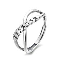 925 Sterling Silver Open Finger Ring, Adjustable & for woman & hollow, original color 