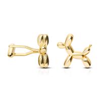 Brass Cufflinks, Dog, plated, for man & enamel 