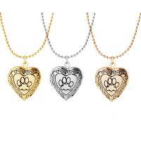 Fashion Locket Necklace, Brass, with 1.97inch extender chain, Heart, plated, with photo locket & for woman Approx 15.75 Inch 