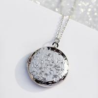 Fashion Locket Necklace, Brass, with 1.97inch extender chain, Round, plated, with photo locket & Unisex Approx 15.75 Inch 