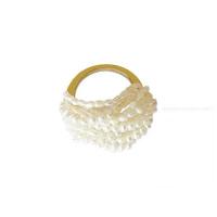 Cultured Freshwater Pearl Finger Ring, Brass, with Freshwater Pearl, for woman, mixed colors 