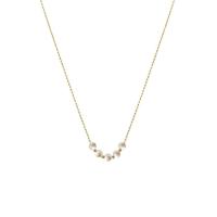 Ожерелье из пресноводных жемчуг на латунной цепочке, Латунь, с Пресноводные жемчуги, Женский, Золотой, длина:Приблизительно 45 см, продается PC