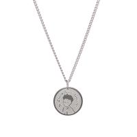Titanium Steel Jewelry Necklace, Unisex, silver color 