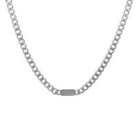 Collar de la joyería de titanio, Partículas de acero, pulido, unisexo, plateado, longitud:46.5 cm, Vendido por UD