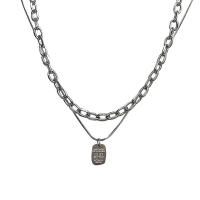 Titanium Steel Jewelry Necklace, Unisex, silver color, 45cmuff0c49cm 