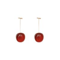 Ear Jacket, Acrylic, with Zinc Alloy, Cherry, fashion jewelry & for woman, red 