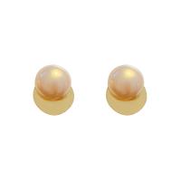 Boucle d'oreille en alliage de zinc en plastique perle, avec Plastique ABS perle, fade et jamais plaqué de haute qualité, bijoux de mode & pour femme, doré Vendu par paire