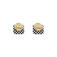 Acrylic Stud Earring, Zinc Alloy, with Acrylic, high quality plated, fashion jewelry & for woman, white and black 
