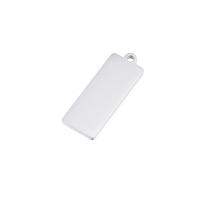 Stainless Steel Tag Charm, Rectangle, fashion jewelry, original color 