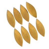Brass Leaf Pendants, frosted, golden Approx 