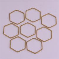 Brass Linking Ring, Hexagon, golden Approx 