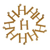 Brass Jewelry Pendants, Letter H, golden Approx 