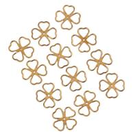 Brass Clover Pendant, Four Leaf Clover, hollow, golden Approx 