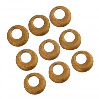 Brass Jewelry Pendants, Donut, frosted, golden Approx 