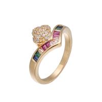 Cubic Zirconia Micro Pave Brass Finger Ring, plated & micro pave cubic zirconia & for woman 5mm, US Ring 