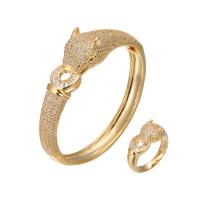 Cubic Zirconia Micro Pave Brass Jewelry Sets, Heart, plated & micro pave cubic zirconia & for woman  US Ring 