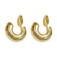 Brass Earring Clip, plated, Korean style & for woman 13mm 
