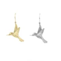 Stainless Steel Drop Earring, 304 Stainless Steel, stainless steel earring hook, Bird, real gold plated, for woman 