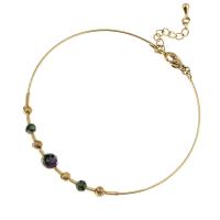Titane bracelet en acier et bracelet, Acier titane, avec Pierre naturelle, pour femme, doré, 55mm, Vendu par PC