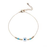 Evil Eye Jewelry Bracelet, Brass, with Shell, for woman & enamel, mixed colors .5 cm 