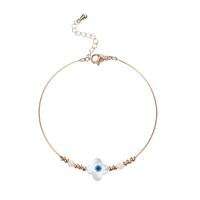 Evil Eye Jewelry Bracelet, Brass, with Shell & Lampwork, for woman & enamel, mixed colors 