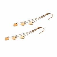 Stainless Steel Drop Earring, plated, for woman, golden 