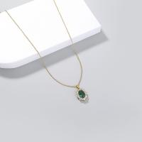 Zinc Alloy Cubic Zirconia Necklace, with Cubic Zirconia, plated, for woman & with rhinestone cm 