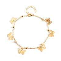 Zinc Alloy Anklet, Butterfly, plated, for woman cm 