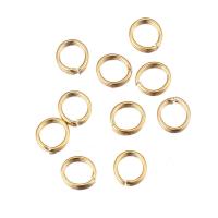Salto anillo abierto de acero inoxidable, chapado en oro de 18 K, Bricolaje & diverso tamaño para la opción, dorado, 100PCs/Bolsa, Vendido por Bolsa